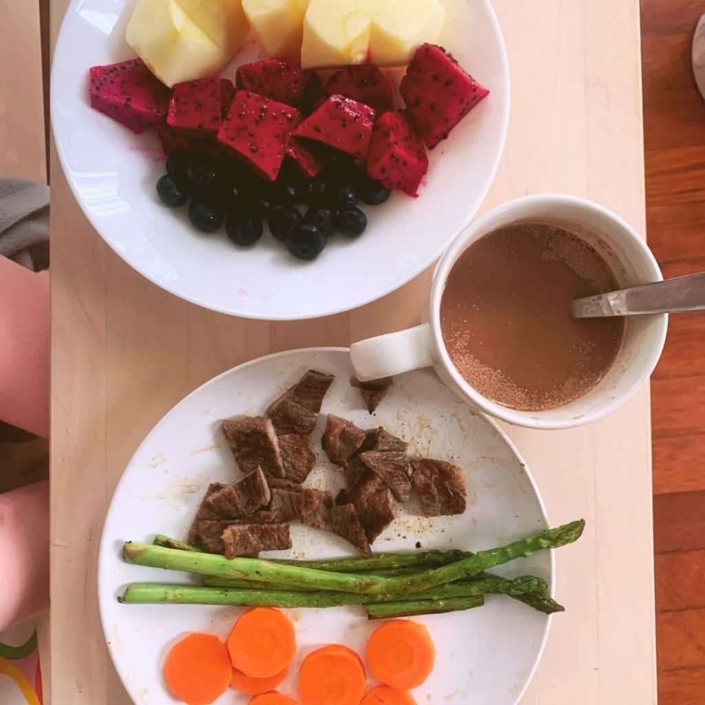 What a typical meal for a cancer patient post cancer looks like. Just a variety of fresh whole foods. 